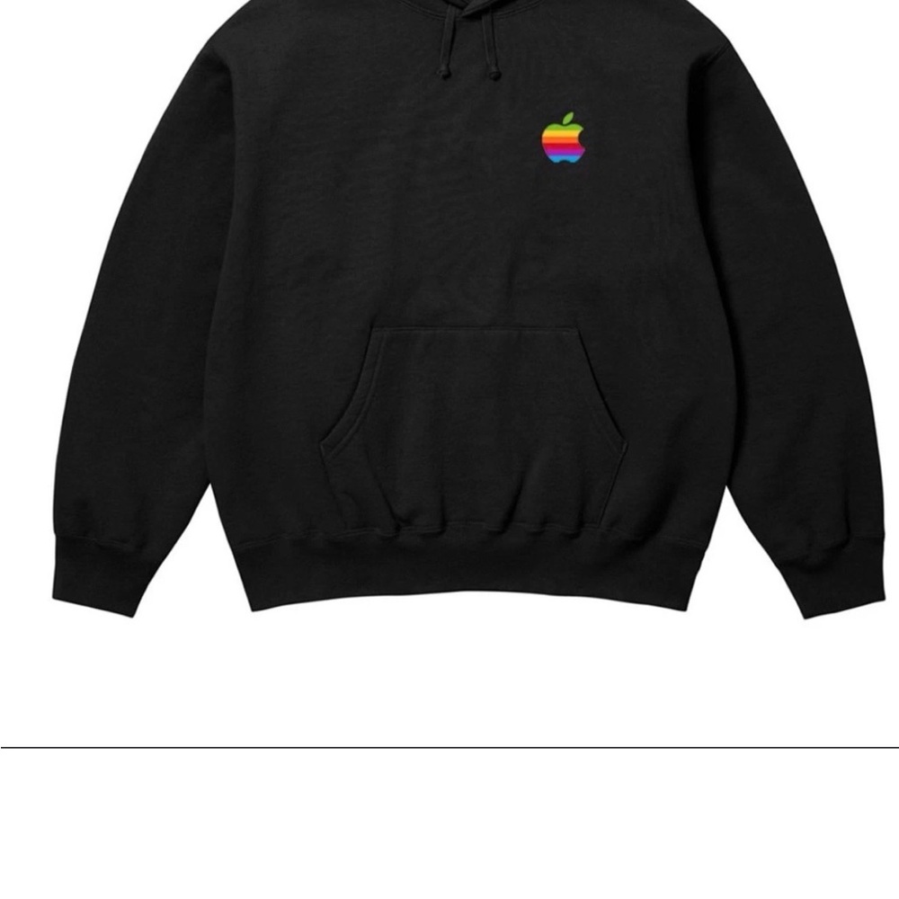 Apple Black Sweater with Rainbow Logo